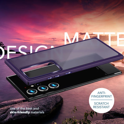NALIA Matte Handyhülle für Samsung Galaxy S23 Ultra – Stoßfester Silikon-Rahmen & Semi-Transparent – FUZION (Anti-Fingerprint Case) – Marke aus Berlin Lila NALIA Protective Hülle