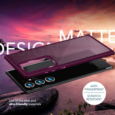 NALIA Matte Handyhülle für Samsung Galaxy S23 Ultra – Stoßfester Silikon-Rahmen & Semi-Transparent – FUZION (Anti-Fingerprint Case) – Marke aus Berlin Rot NALIA Protective Hülle