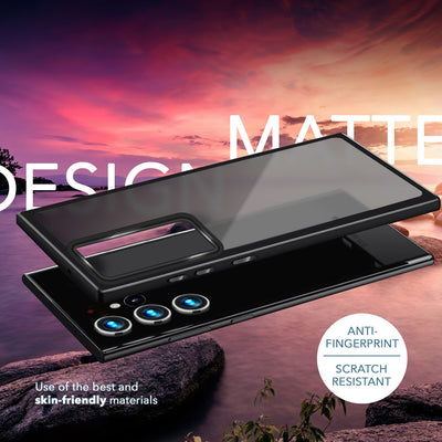 NALIA Matte Handyhülle für Samsung Galaxy S23 Ultra – Stoßfester Silikon-Rahmen & Semi-Transparent – FUZION (Anti-Fingerprint Case) – Marke aus Berlin Schwarz NALIA Protective Hülle