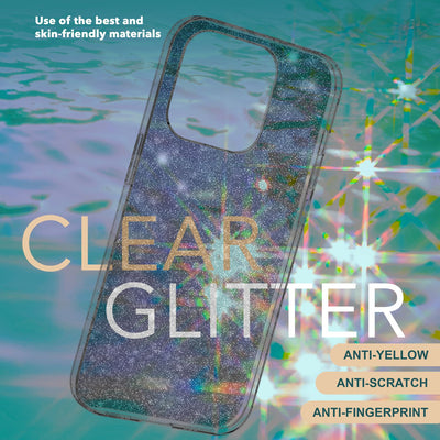 NALIA Glitzerhülle für iPhone 15 – Funkelndes Silikon Case – DAZZLIN (Transparent & Stoßfest) – Marke aus Berlin Schwarz NALIA Transparente Hülle