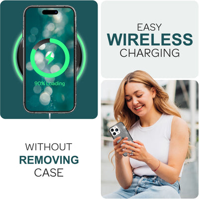 NALIA Glitzerhülle für iPhone 15 Pro Max – Funkelndes Silikon Case – DAZZLIN (Transparent & Stoßfest) – Marke aus Berlin Schwarz NALIA Transparente Hülle