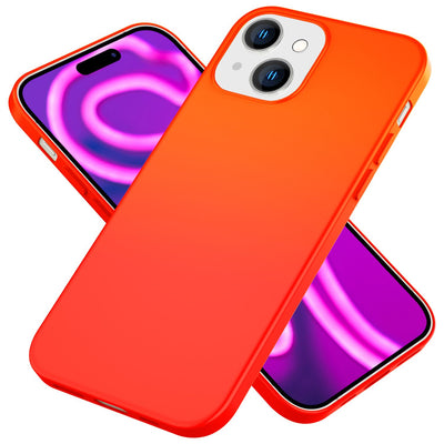 NALIA Neon Silikonhülle für iPhone 15 Plus – Soft-Touch & Signal-Neon – NEONSHOCK (Matte Schutzhülle) – Marke aus Berlin Orange NALIA Neon Hülle