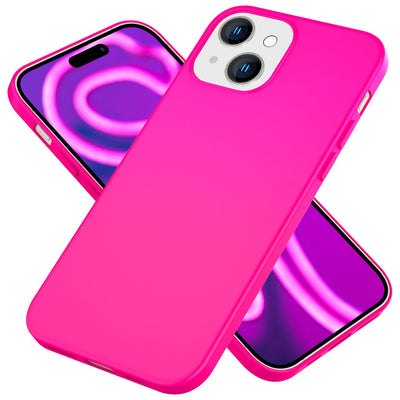 NALIA Neon Silikonhülle für iPhone 15 Plus – Soft-Touch & Signal-Neon – NEONSHOCK (Matte Schutzhülle) – Marke aus Berlin Pink NALIA Neon Hülle