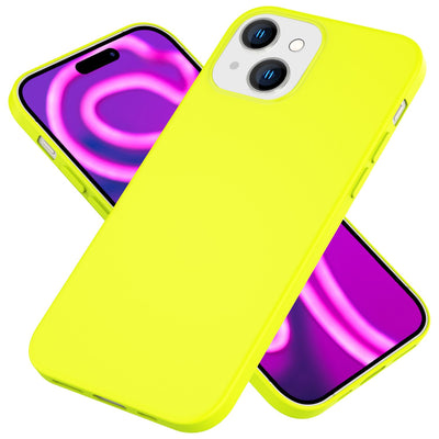 NALIA Neon Silikonhülle für iPhone 15 Plus – Soft-Touch & Signal-Neon – NEONSHOCK (Matte Schutzhülle) – Marke aus Berlin Gelb NALIA Neon Hülle