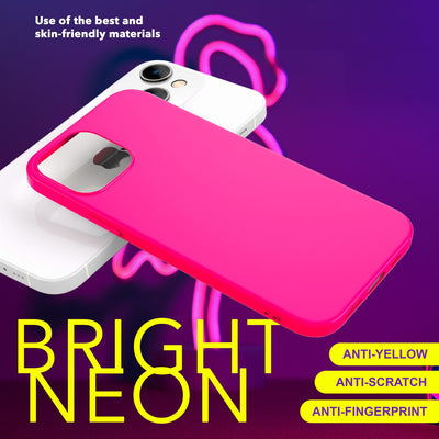 NALIA Neon Silikonhülle für iPhone 15 Plus – Soft-Touch & Signal-Neon – NEONSHOCK (Matte Schutzhülle) – Marke aus Berlin Pink NALIA Neon Hülle