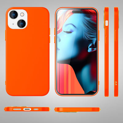 NALIA Neon Silikonhülle für iPhone 15 Plus – Soft-Touch & Signal-Neon – NEONSHOCK (Matte Schutzhülle) – Marke aus Berlin Orange NALIA Neon Hülle