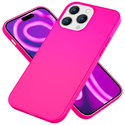 NALIA Neon Silikonhülle für iPhone 15 Pro – Soft-Touch & Signal-Neon – NEONSHOCK (Matte Schutzhülle) – Marke aus Berlin Pink NALIA Neon Hülle