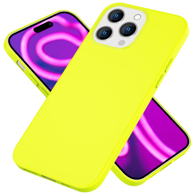 NALIA Neon Silikonhülle für iPhone 15 Pro Max – Soft-Touch & Signal-Neon – NEONSHOCK (Matte Schutzhülle) – Marke aus Berlin Gelb NALIA Protective Hülle