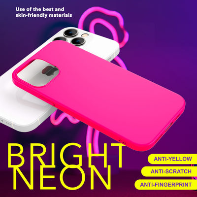 NALIA Neon Silikonhülle für iPhone 15 Pro Max – Soft-Touch & Signal-Neon – NEONSHOCK (Matte Schutzhülle) – Marke aus Berlin Pink NALIA Protective Hülle