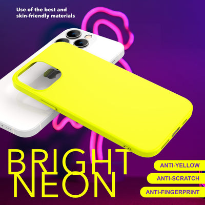 NALIA Neon Silikonhülle für iPhone 15 Pro Max – Soft-Touch & Signal-Neon – NEONSHOCK (Matte Schutzhülle) – Marke aus Berlin Gelb NALIA Protective Hülle