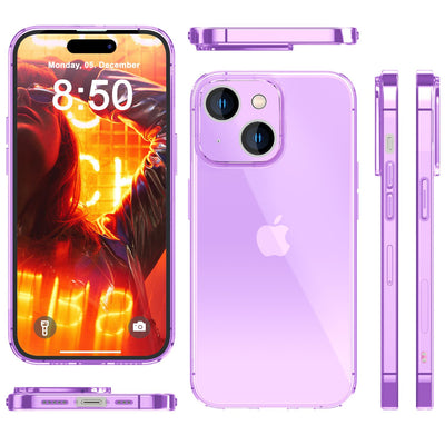 NALIA Neon Silikonhülle für iPhone 15 Plus – Knallige Signal-Farbe & Linsenschutz – VIBE (Transparentes Case) – Marke aus Berlin Lila NALIA Neon Hülle