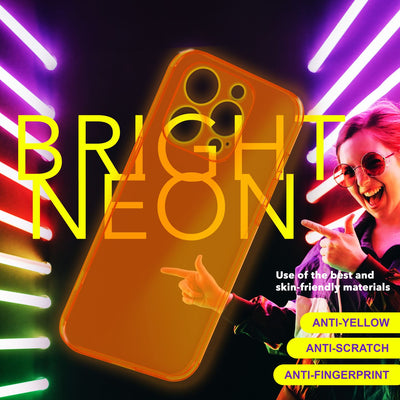 NALIA Neon Silikonhülle für iPhone 15 Pro – Knallige Signal-Farbe & Linsenschutz – VIBE (Transparentes Case) – Marke aus Berlin