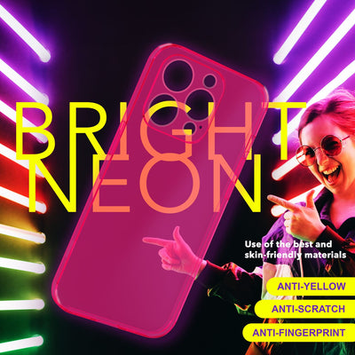 NALIA Neon Silikonhülle für iPhone 15 Pro – Knallige Signal-Farbe & Linsenschutz – VIBE (Transparentes Case) – Marke aus Berlin