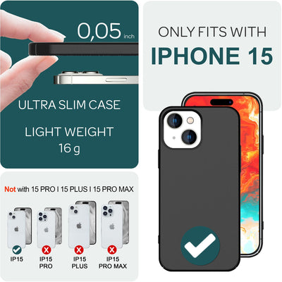 NALIA Ultra Slim Hardcase für iPhone 15 – Anti-Fingerabdruck & 0.5mm Dünn – PUREFIT (Matt & Leicht) – Marke aus Berlin NALIA SlimFit Hülle