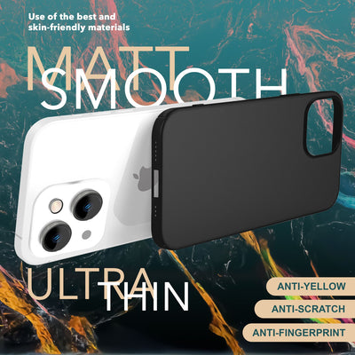 NALIA Ultra Slim Hardcase für iPhone 15 – Anti-Fingerabdruck & 0.5mm Dünn – PUREFIT (Matt & Leicht) – Marke aus Berlin NALIA SlimFit Hülle