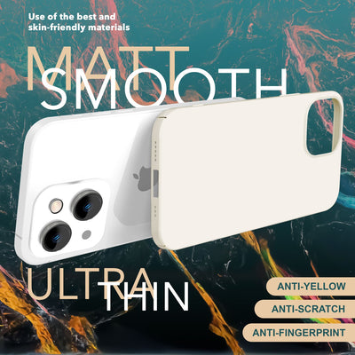 NALIA Ultra Slim Hardcase für iPhone 15 – Anti-Fingerabdruck & 0.5mm Dünn – PUREFIT (Matt & Leicht) – Marke aus Berlin Creme Beige NALIA SlimFit Hülle