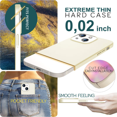 NALIA Ultra Slim Hardcase für iPhone 15 – Anti-Fingerabdruck & 0.5mm Dünn – PUREFIT (Matt & Leicht) – Marke aus Berlin Creme Beige NALIA SlimFit Hülle