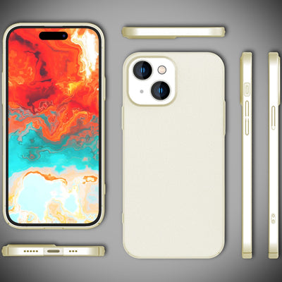 NALIA Ultra Slim Hardcase für iPhone 15 – Anti-Fingerabdruck & 0.5mm Dünn – PUREFIT (Matt & Leicht) – Marke aus Berlin Creme Beige NALIA SlimFit Hülle