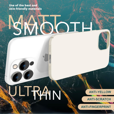 NALIA Ultra Slim Hardcase für iPhone 15 Pro Max – Anti-Fingerabdruck & 0.5mm Dünn – PUREFIT (Matt & Leicht) – Marke aus Berlin Creme Beige NALIA SlimFit Hülle