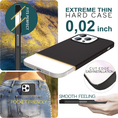 NALIA Ultra Slim Hardcase für iPhone 15 Pro Max – Anti-Fingerabdruck & 0.5mm Dünn – PUREFIT (Matt & Leicht) – Marke aus Berlin Schwarz NALIA SlimFit Hülle