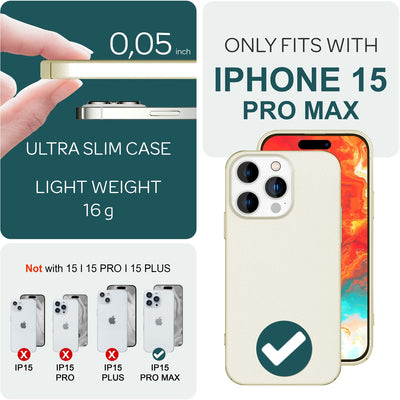 NALIA Ultra Slim Hardcase für iPhone 15 Pro Max – Anti-Fingerabdruck & 0.5mm Dünn – PUREFIT (Matt & Leicht) – Marke aus Berlin Creme Beige NALIA SlimFit Hülle