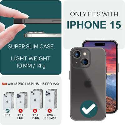 NALIA Ultra Slim Hardcase für iPhone 15 – Matt-Transparent & 0.3mm Dünn – PHANTOM (Dünnes Cover & Kamera-Vollschutz) – Marke aus Berlin Schwarz NALIA SlimFit Hülle