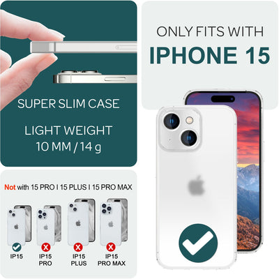 NALIA Ultra Slim Hardcase für iPhone 15 – Matt-Transparent & 0.3mm Dünn – PHANTOM (Dünnes Cover & Kamera-Vollschutz) – Marke aus Berlin Weiß NALIA SlimFit Hülle