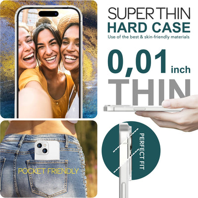 NALIA Ultra Slim Hardcase für iPhone 15 Plus – Matt-Transparent & 0.3mm Dünn – PHANTOM (Dünnes Cover & Kamera-Vollschutz) – Marke aus Berlin Weiß NALIA SlimFit Hülle