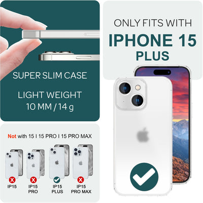NALIA Ultra Slim Hardcase für iPhone 15 Plus – Matt-Transparent & 0.3mm Dünn – PHANTOM (Dünnes Cover & Kamera-Vollschutz) – Marke aus Berlin Weiß NALIA SlimFit Hülle