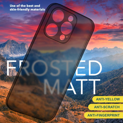 NALIA Ultra Slim Hardcase für iPhone 15 Pro Max – Matt-Transparent & 0.3mm Dünn – PHANTOM (Dünnes Cover & Kamera-Vollschutz) – Marke aus Berlin Schwarz NALIA SlimFit Hülle