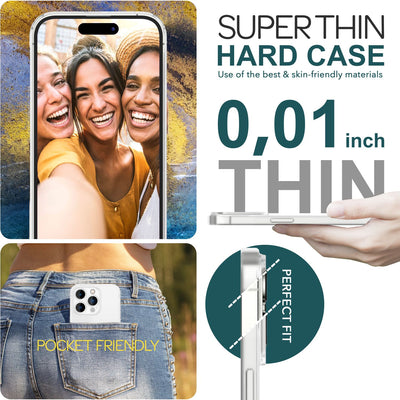 NALIA Ultra Slim Hardcase für iPhone 15 Pro Max – Matt-Transparent & 0.3mm Dünn – PHANTOM (Dünnes Cover & Kamera-Vollschutz) – Marke aus Berlin Weiß NALIA SlimFit Hülle