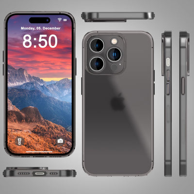 NALIA Ultra Slim Hardcase für iPhone 15 Pro Max – Matt-Transparent & 0.3mm Dünn – PHANTOM (Dünnes Cover & Kamera-Vollschutz) – Marke aus Berlin Schwarz NALIA SlimFit Hülle