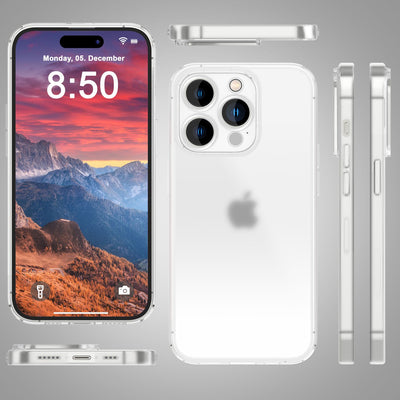 NALIA Ultra Slim Hardcase für iPhone 15 Pro Max – Matt-Transparent & 0.3mm Dünn – PHANTOM (Dünnes Cover & Kamera-Vollschutz) – Marke aus Berlin Weiß NALIA SlimFit Hülle