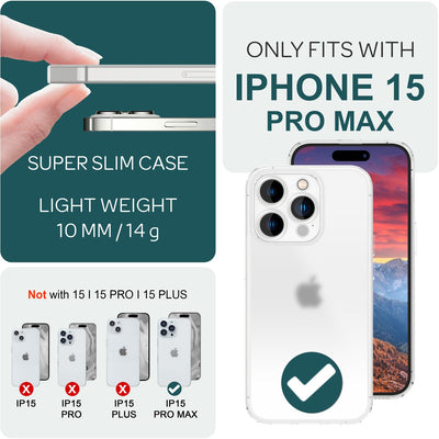 NALIA Ultra Slim Hardcase für iPhone 15 Pro Max – Matt-Transparent & 0.3mm Dünn – PHANTOM (Dünnes Cover & Kamera-Vollschutz) – Marke aus Berlin Weiß NALIA SlimFit Hülle