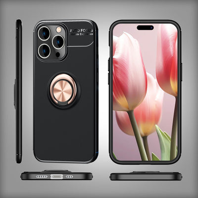NALIA Ringhülle für iPhone 15 Pro – Ring-Ständer 360° & für Magnet-Halter – GRIP360 (Mattiertes Silikon Case) – Marke aus Berlin Rose Gold NALIA Protective Hülle
