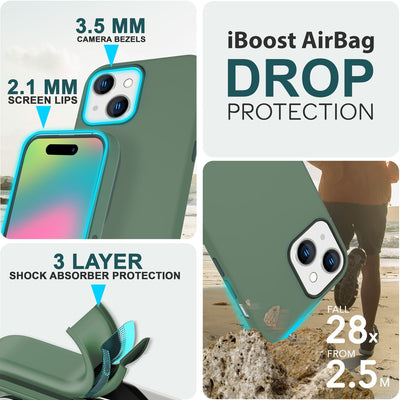 NALIA Magnet Silikonhülle für iPhone 15 – MagSafe kompatibel & Liquid Silicone – SLIQ (Soft-Touch Schutz & Mikrofaser Innen) – Marke aus Berlin Grün NALIA Protective Hülle