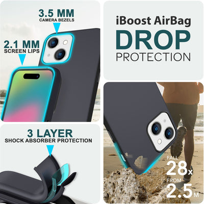 NALIA Magnet Silikonhülle für iPhone 15 – MagSafe kompatibel & Liquid Silicone – SLIQ (Soft-Touch Schutz & Mikrofaser Innen) – Marke aus Berlin Schwarz NALIA Protective Hülle