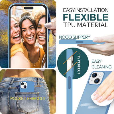 NALIA Magnet Silikonhülle für iPhone 15 – MagSafe kompatibel & Liquid Silicone – SLIQ (Soft-Touch Schutz & Mikrofaser Innen) – Marke aus Berlin Blau NALIA Protective Hülle