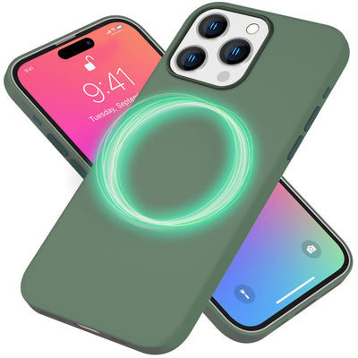 NALIA Magnet Silikonhülle für iPhone 15 Pro – MagSafe kompatibel & Liquid Silicone – SLIQ (Soft-Touch Schutz & Mikrofaser Innen) – Marke aus Berlin
