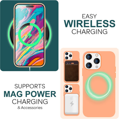 NALIA Magnet Silikonhülle für iPhone 15 Pro – MagSafe kompatibel & Liquid Silicone – SLIQ (Soft-Touch Schutz & Mikrofaser Innen) – Marke aus Berlin