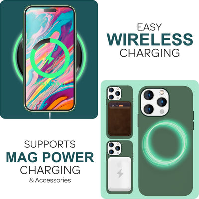 NALIA Magnet Silikonhülle für iPhone 15 Pro – MagSafe kompatibel & Liquid Silicone – SLIQ (Soft-Touch Schutz & Mikrofaser Innen) – Marke aus Berlin