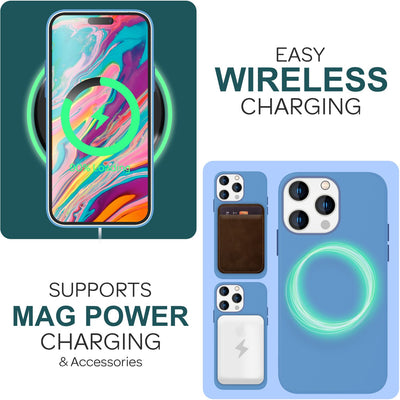 NALIA Magnet Silikonhülle für iPhone 15 Pro Max – MagSafe kompatibel & Liquid Silicone – SLIQ (Soft-Touch Schutz & Mikrofaser Innen) – Marke aus Berlin Blau NALIA Protective Hülle