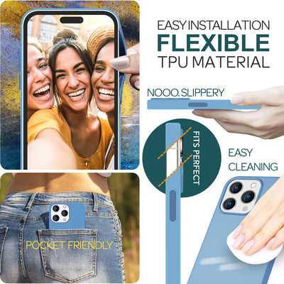 NALIA Magnet Silikonhülle für iPhone 15 Pro Max – MagSafe kompatibel & Liquid Silicone – SLIQ (Soft-Touch Schutz & Mikrofaser Innen) – Marke aus Berlin Blau NALIA Protective Hülle
