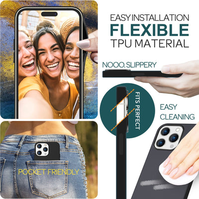 NALIA Magnet Silikonhülle für iPhone 15 Pro Max – MagSafe kompatibel & Liquid Silicone – SLIQ (Soft-Touch Schutz & Mikrofaser Innen) – Marke aus Berlin Schwarz NALIA Protective Hülle