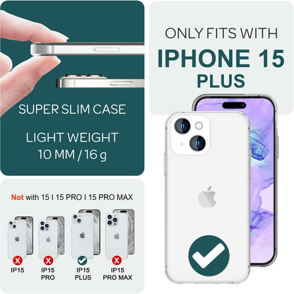 Hülle 360° für iPhone 15 Plus Klar Full Cover Handyhülle Schutz Tasche Etui Case