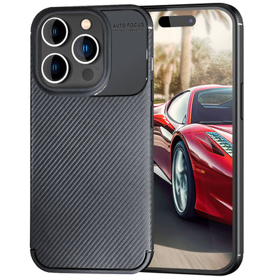 NALIA Silikonhülle für iPhone 15 Pro – Rutschfest & Matt – VORTEX (Gebürstete Optik & Carbon Design) – Marke aus Berlin NALIA Protective Hülle
