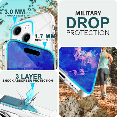 NALIA Transparente Silikonhülle für iPhone 15 – Anti-Gelb & Rutschfest – GLAZE (Handyhülle Kristallklar, Schlank & Stoßfest) – Marke aus Berlin NALIA Transparente Hülle