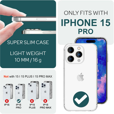 NALIA Transparente Silikonhülle für iPhone 15 Pro – Anti-Gelb & Rutschfest – GLAZE (Handyhülle Kristallklar, Schlank & Stoßfest) – Marke aus Berlin NALIA Transparente Hülle