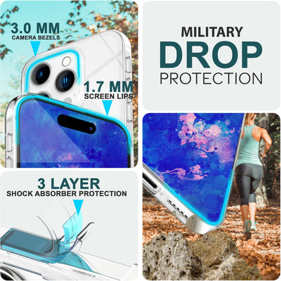NALIA Transparente Silikonhülle für iPhone 15 Pro – Anti-Gelb & Rutschfest – GLAZE (Handyhülle Kristallklar, Schlank & Stoßfest) – Marke aus Berlin NALIA Transparente Hülle