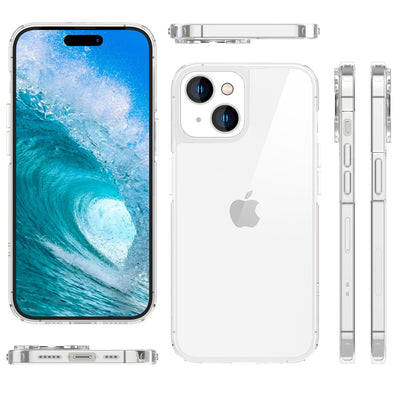 NALIA Transparente Hülle für iPhone 15 – Anti-Gelb & Stoßfest – BLYSS (Rückseite in Glas-Optik) – Marke aus Berlin NALIA Transparente Hülle
